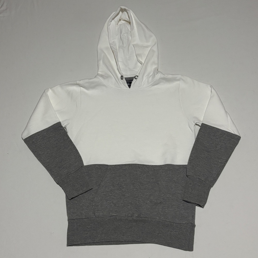 Holloway Colorblock Hoodie Women XS White Grey Pullover Sweatshirt Sporty Casual